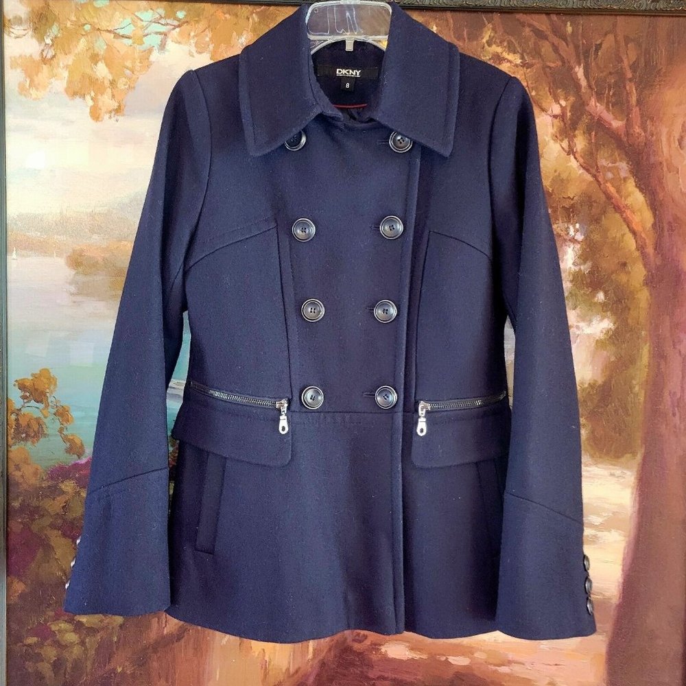 COPY - DKNY Peacoat Winter Jacket sailors coat navy blue  size 8